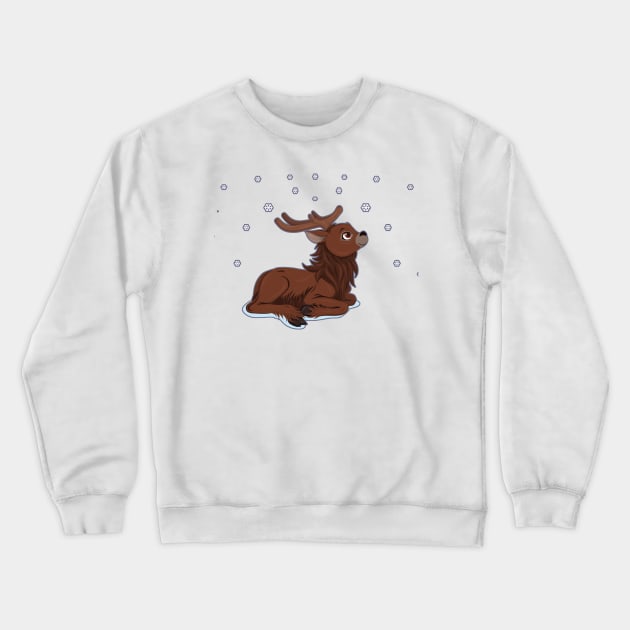 Winter Reindeer Crewneck Sweatshirt by SakuraDragon